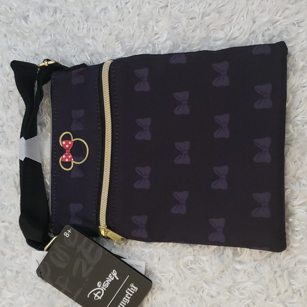 Loungefly Black and Purple Minnie Crossbody Bag - Picture 4 of 8